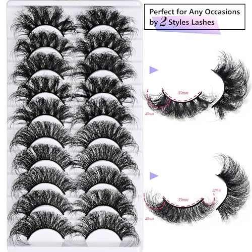 25mm Mink Lashes - Dramatic Wispy D Curl Full Volume