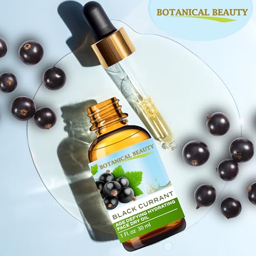 Botanical Beauty BLACK CURRANT AGE DEFYING FACE DRY OIL 100% Natural. Black Currant Oil, Evening Primrose, Grape Seed, Jojoba, Organic Safflower, Vitamin E. Face Moisturizer, Rejuvenate, Anti-aging