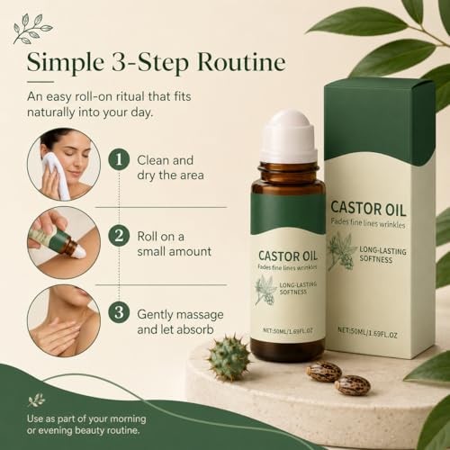 Organic Cold-Pressed Castor Oil Roll-on for Skin & Hair