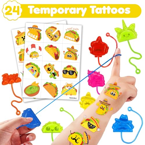 48-Piece Taco Party Favors – Stick Hands & Temporary Tattoos