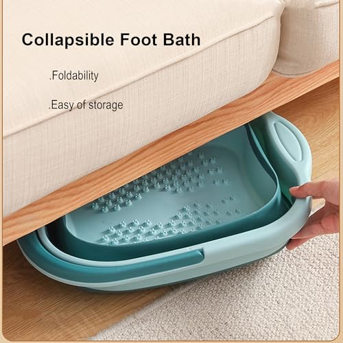 Collapsible Foot Bath Tub – 15L Portable Soak Bucket with Massage Points