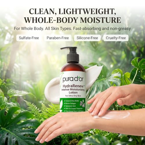 PURA D'OR HydraRenew 16oz Moisturizing Body Lotion for Dry & Sensitive Skin