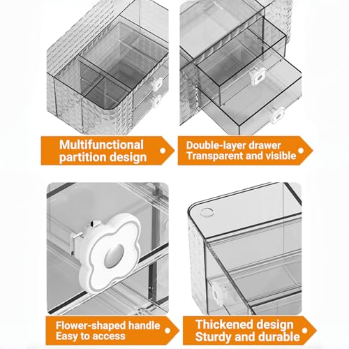 Clear Makeup Organizer with Drawers - Johehe Vanity Storage
