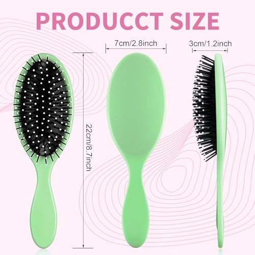 Dismok 8-Pack Wet & Dry Detangling Hair Brushes with Soft Bristles & Anti-Slip Handle