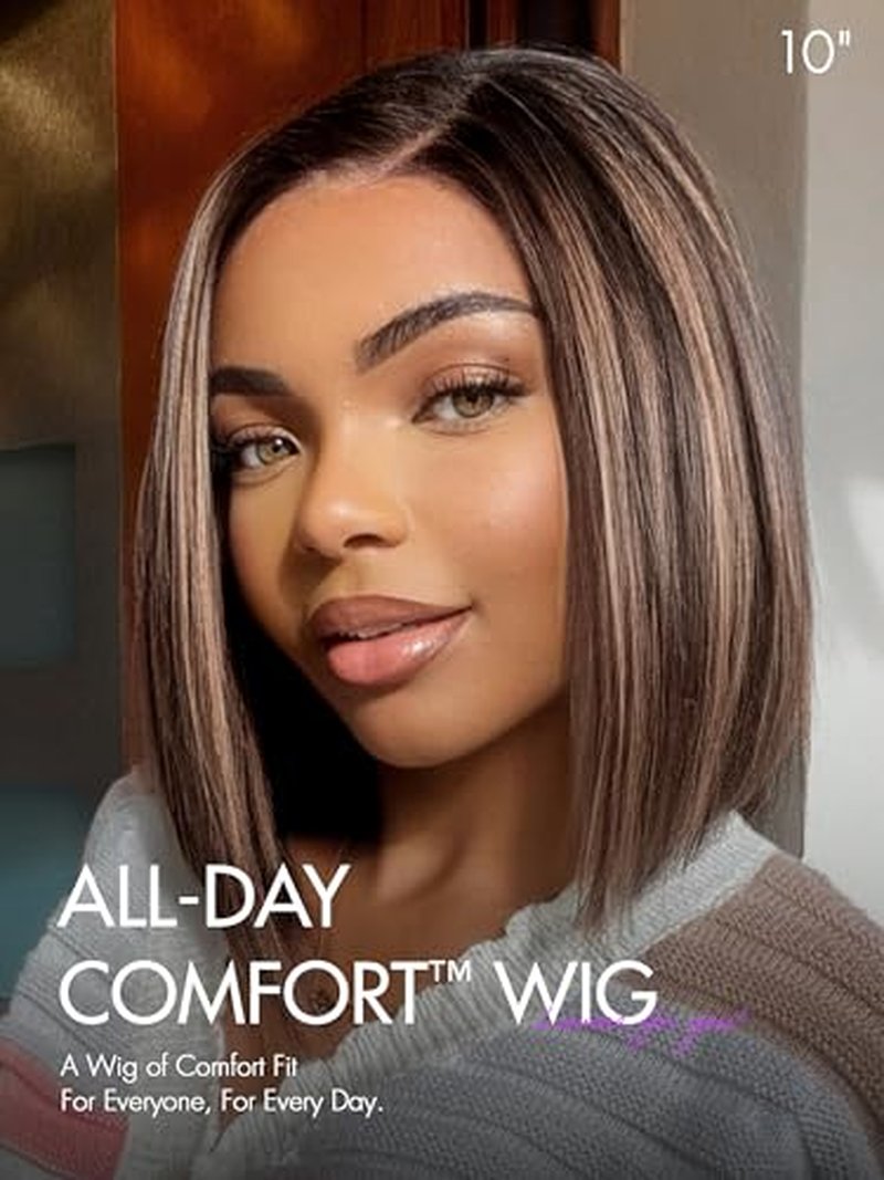 LUVME HAIR 10-Inch Bob Wig - 100% Human Hair, Glueless Lace Front
