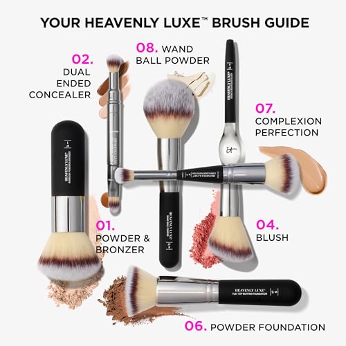 IT Cosmetics Heavenly Luxe Dual Airbrush Concealer Brush #2 - Dual-Ended, 2-in-1 Brush for Liquid & Cream Concealer - Buff Away Imperfections - With Award-Winning Heavenly Luxe Hair Silver