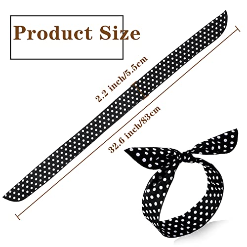 Polka Dot Wired Headbands Set - Vintage Retro Hair Accessories for Women