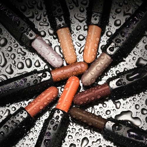 LUXAZA PRO 10PCS Eyeshadow Stick,Shimmer And Matte Brown Metallic Cream Eyeshadow Pencil Crayon with Smudge-proof & Waterproof,Eye Brightener Stick