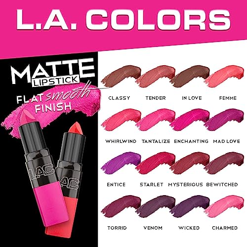 L.A. COLORS Matte Lipstick, Bewitched CML472 (Pack of 2)
