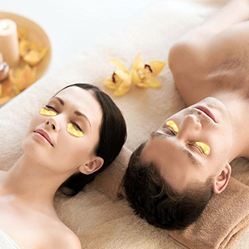 20 Pairs Gold Eye Mask Powder Crystal Gel Collagen Eye Pads For Anti-Aging & Moisturizing Reducing Dark Circles, Puffiness, Wrinkles