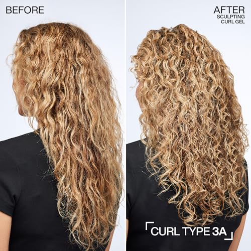Redken Sculpting Curl Gel - 72-Hour Strong Hold, Crunch-Free & Flake-Free, Helps Tame Frizz