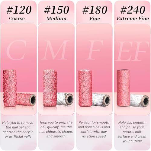 240 Grit Mini Sanding Bands for Nail Drill - 200 Pcs, Extra Fine