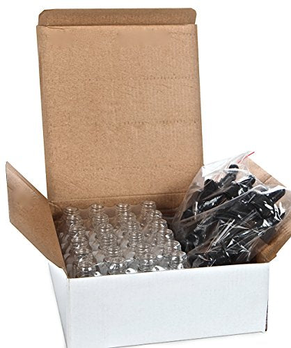 Vivaplex 24-Pack 15ml Clear Glass Bottles with Droppers
