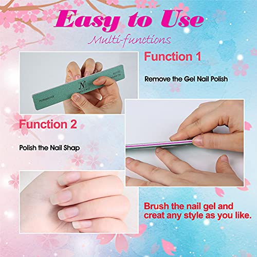 Nail File 80/100 Grit Professional Nail Files and Buffers for Natural Nails,Double Sides Washable Durable Dustless Emery Boards for Nails for Nail Art DIY or Nail Manicure Salon