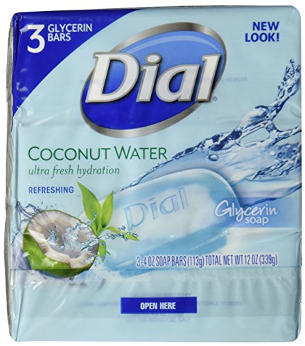 Dial Skin Care Bar Soap, Coconut Water, 4 Ounce (Pack of 3)