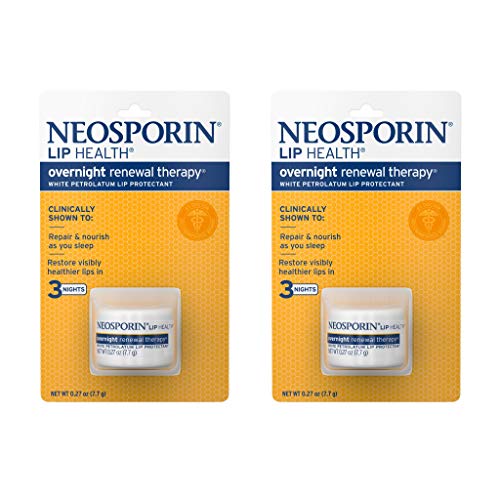 Neosporin Lip Health Overnight Healthy Lips Renewal Therapy Petrolatum Lip Protectant, 0.27oz. (Pack of 2)