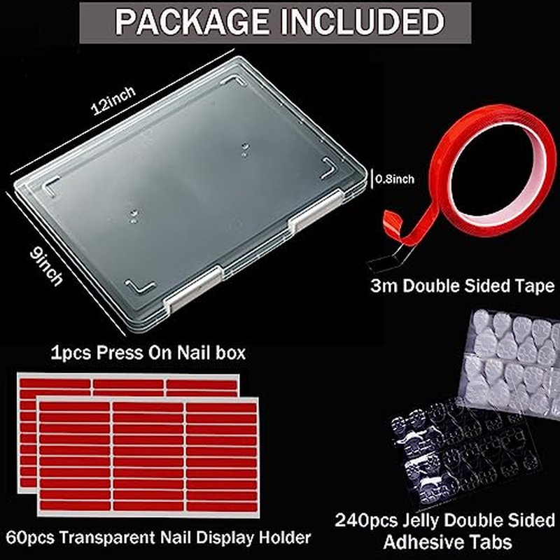 GUXACU Press-On Nail Storage Box - 600 Capacity Organizer
