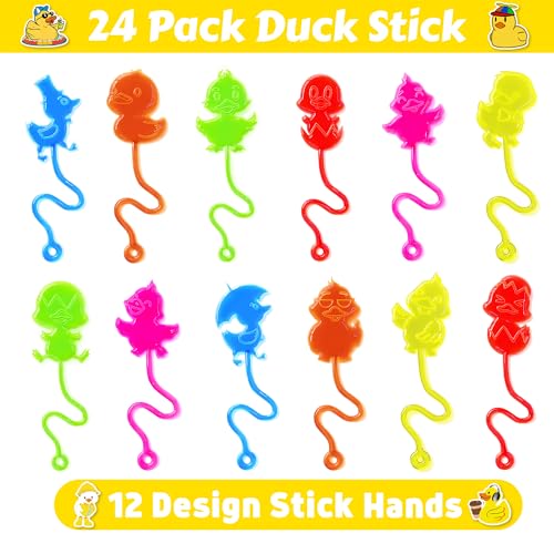 48 Pcs Duck Party Favors - Stick Hands & Temporary Tattoos