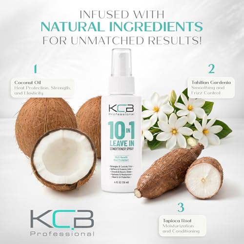 KCB Professional 10 in 1 Leave-in Conditioner Spray - Heat Protectant for All Hair Types