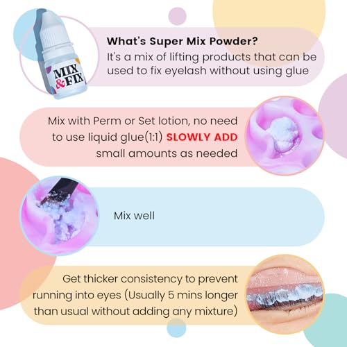 PERMANIA Super Mix Lash Lift Powder - Glue-Free Eyelash Perm Solution for Salon Use
