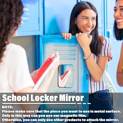 7x9 Inch Magnetic Locker Mirror with Real Glass & Safety Edges