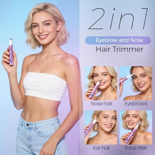 LED Display Nose & Ear Hair Trimmer for Men, Rechargeable