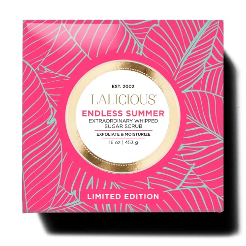 LALICIOUS Endless Sumner Sugar Scrub, Exfoliating Body Scrub, Moisturizing Extraordinary Whipped Body Exfoliator, Gentle Exfoliating Body Scrubber Exfoliator for Radiant Skin, No Parabens - 16oz
