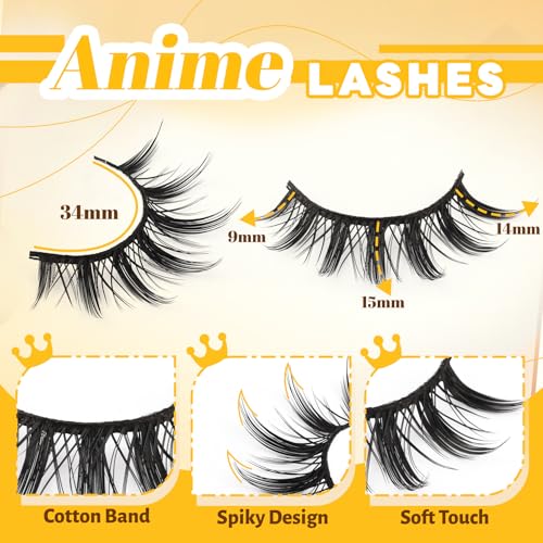 Veleasha Manga Spiky False Eyelashes 14 Pairs Doll Eye