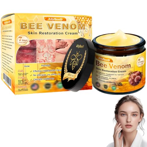 AllyBee Bee Venom Skin Treatment cream,Bee Venom skin Restoration Cream,Improves skin and deeply moisturizes (1PC)