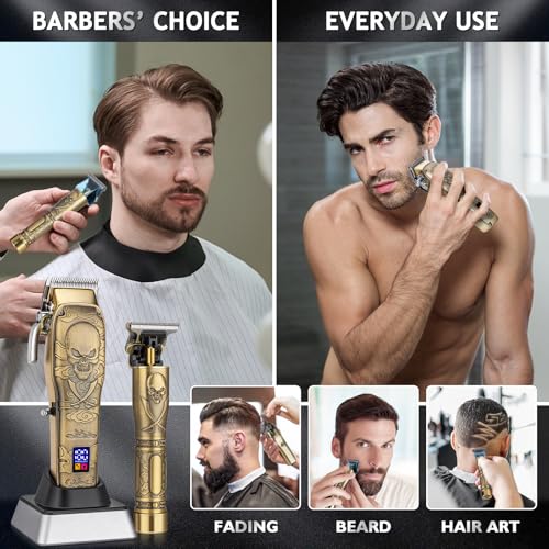 Audoc Professional Cordless Hair Clippers for Men Pro Li Outliners Trimmer Low Noise Hair Trimmer for Men Quiet Metal Housing Hair Cutting Kit for Home Barber Kid Father