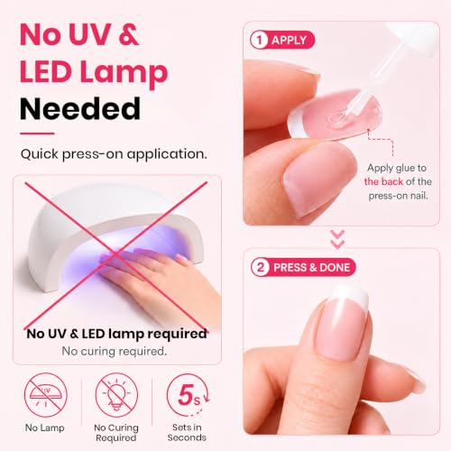 Beetles Press-On Nail Glue Quick-Drying 10ml Clear Model 00 - Strong Bond
