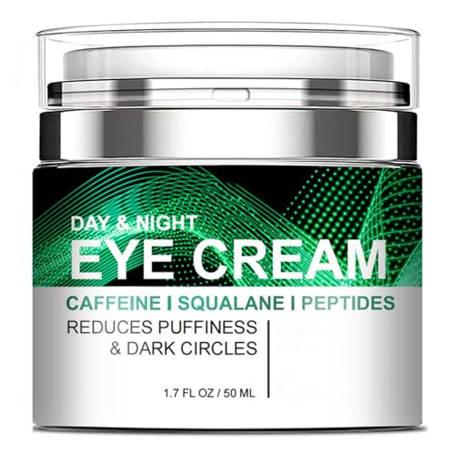 Caffeine Eye Cream for Puffiness and Bags Under Eyes Daily Anti-Wrinkle Cream Collagen Peptide Eye Cream Day and Night Reduce The Look Of Aging Line Smoothing Skin Care 1.7 FL OZ,1 Pack