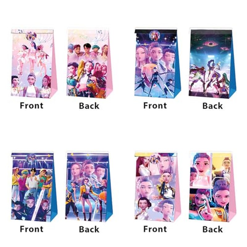 12pc Cartoon Birthday Gift Bags & Party Favors