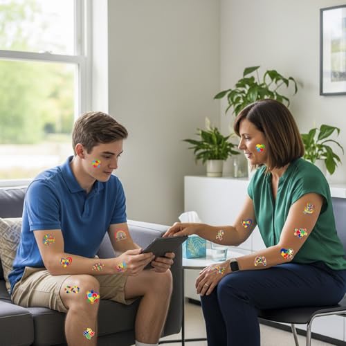 Autism Awareness Temporary Tattoos - 200+ Designs, 8 Sheets