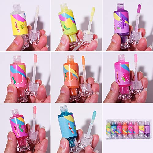 Mebtmel Glitter Lip Gloss Set for Kids, 6-Pack Candy Shapes