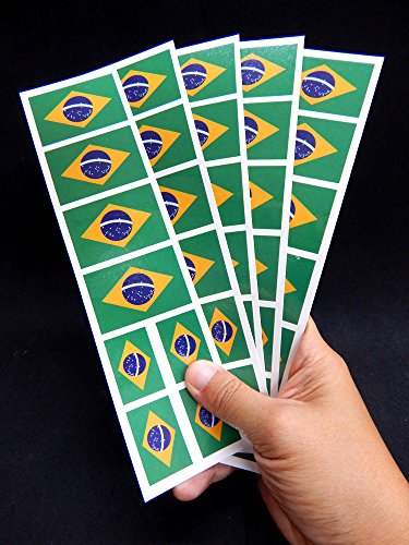 40 Brazil Flag Temporary Tattoos – Party Favors