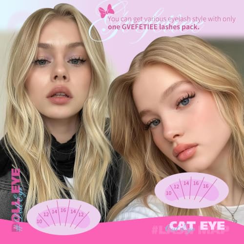 GVEFETIEE Manga Spiky Eyelash Clusters - 10-16mm D Curl