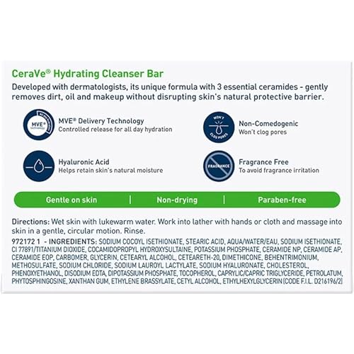 CeraVe Hydrating Cleansing Bar 4.5 oz (Pack of 6)