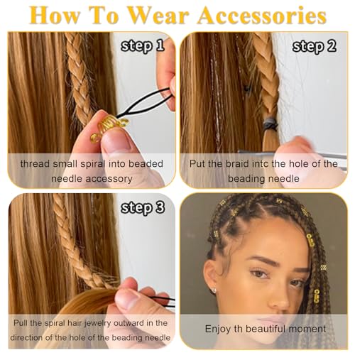 Gold Hair Accessories Set for Women - 26 Pcs Dreadlock Beads, Clips & Jewelry for Braids & Locs
