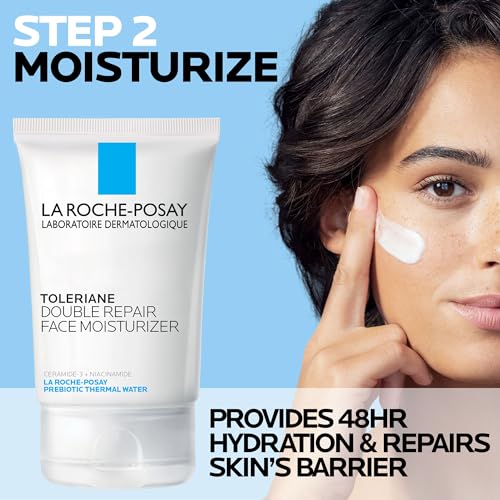 La Roche-Posay Toleriane Double Repair Face Moisturizer, Daily Moisturizer Face Cream with Ceramide & Niacinamide for All Skin Types, Immediate Comfort & Long Lasting Hydration, Fragrance Free