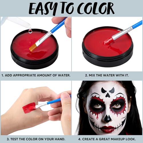 Halloween Face Paint Makeup Set - 3 Colors (1 Oz Each)