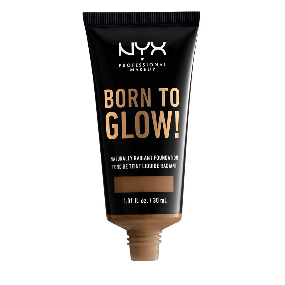 NYX PROFESSIONAL MAKEUP Born To Glow Naturally Radiant Foundation, Medium Coverage - Deep Sable