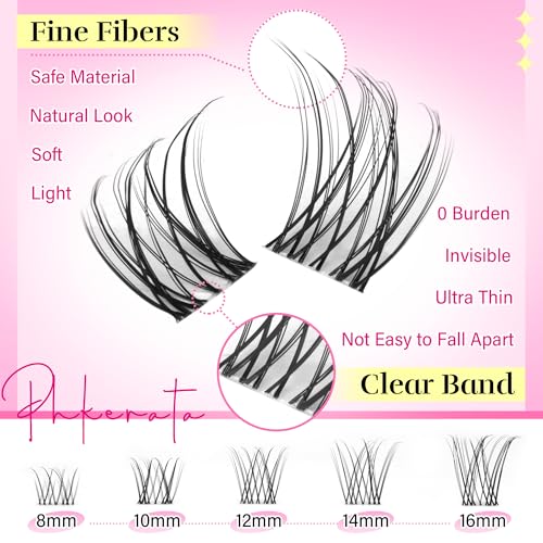 PHKERATA 120pcs Natural Lash Clusters - DIY Wispy Eyelash Extensions 8-16mm