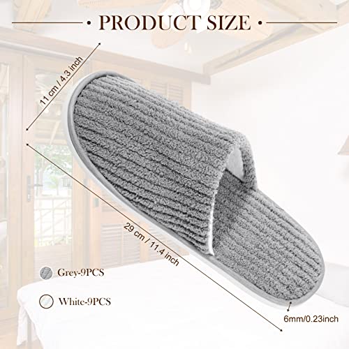 SATINIOR 18 Pairs House Slippers for Guests- Washable Thick Spa Slippers Non Slip Indoor for Hotel Home, Women & Men