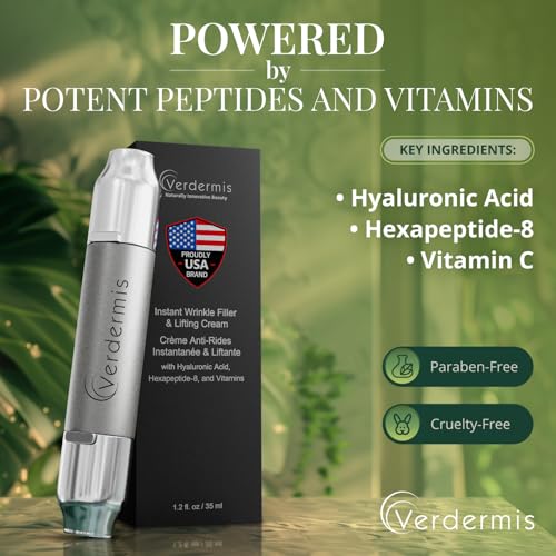 Instant Wrinkle Filler for Face, Lifting Cream for Eye and Face, Lift and Tightening Non-Invasive with Hyaluronic Acid, 24k Gold, Peptides and Vitamins for Youthful Appearance, 1.2 fl oz