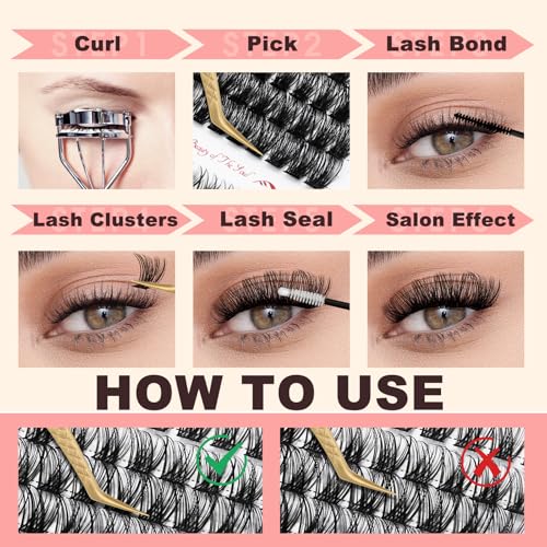 FADVAN D-Curl Lash Clusters - 156PCS DIY Eyelash Extensions