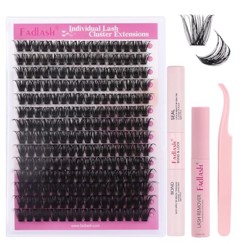 FADLASH DIY Lash Extension Kit with D Curl Cluster Lashes