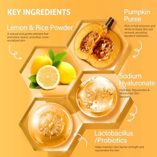Valentine 's Day Gift for Women Pumpkin Enzyme Face Mask Skincare| Brightening Exfoliating Facial Mask For Dead Skin,Dullness Dark Spots, Uneven Skin Tone,Large Pores and Brightens Skin
