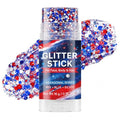 Patriotic Red White Blue Glitter Stick for Face & Body Waterproof 4th of July Makeup