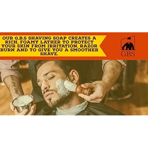 G.B.S Men's Shaving Soap 97 Percent All Natural Enriched with Shea Butter and Glycerin, 3-Ounce, Each Pack of 3